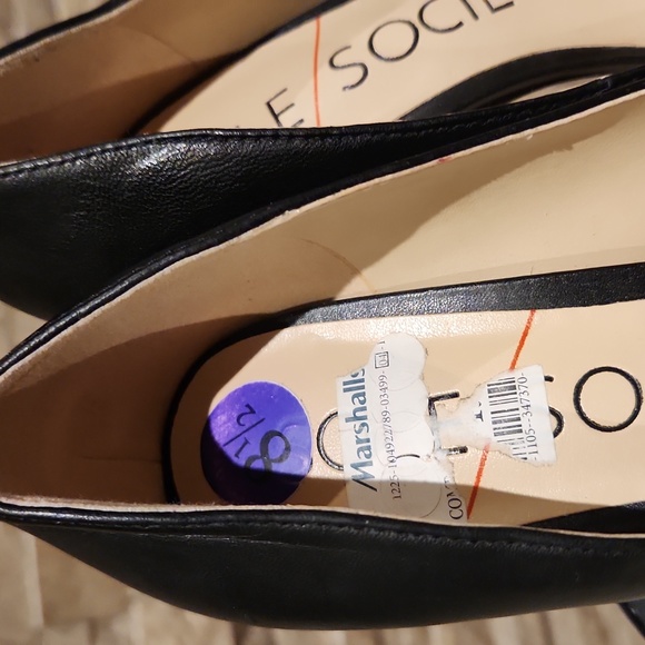NWT Sole Society Luneira Heels 8.5M Black Leather Pointy Toe 3.5" Pump S… - Picture 8 of 8